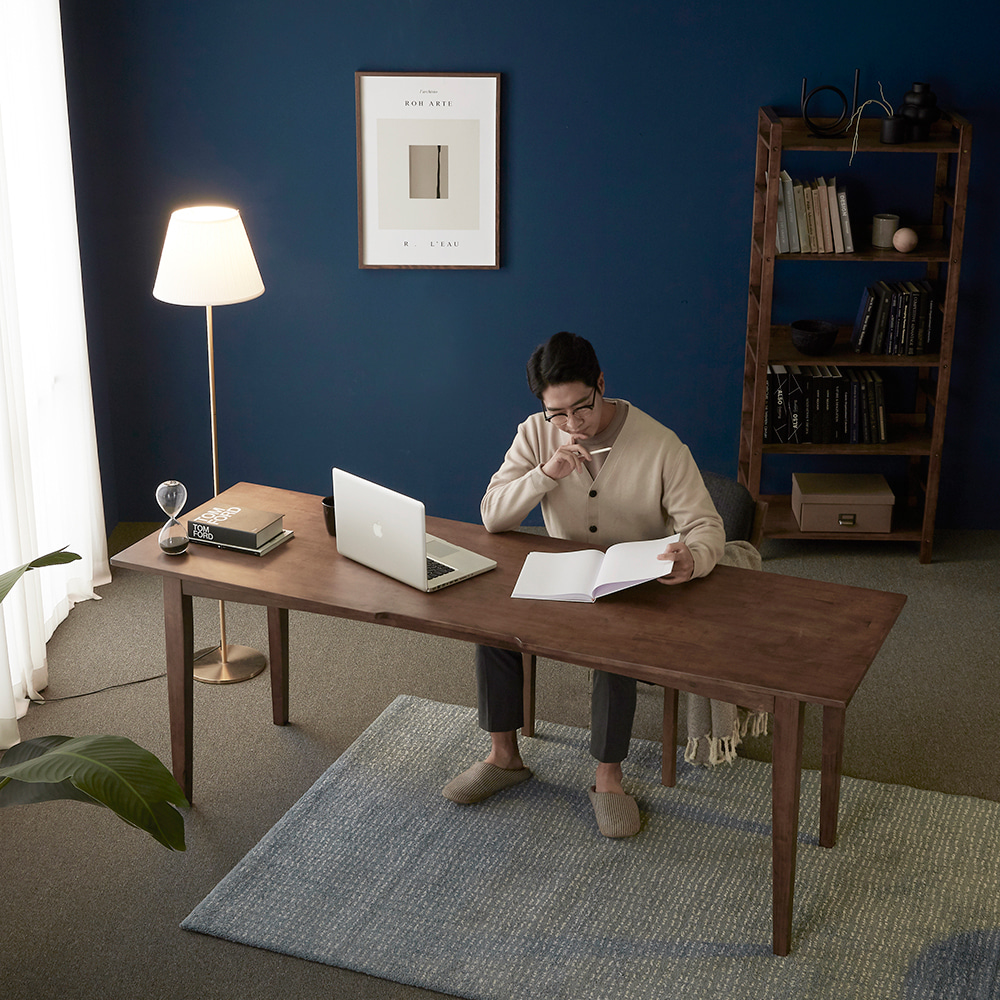 체이스 거실 원목 데스크 긴 컴퓨터책상 무광 책상 의자 세트 2000 웨어하우스가구